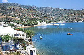 SIFNOS - View of Vathy, a beautiful beach