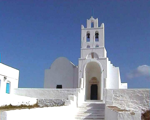 VIEW OF MONASTERY OF PANAGIA HRISSOPIGI MAIN ENTRANCE - VIEW OF MONASTERY OF PANAGIA HRISSOPIGI MAIN ENTRANCE