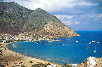 SIFNOS PLATYS GIALOS - View of the most known beach of the island, Platis Gialos